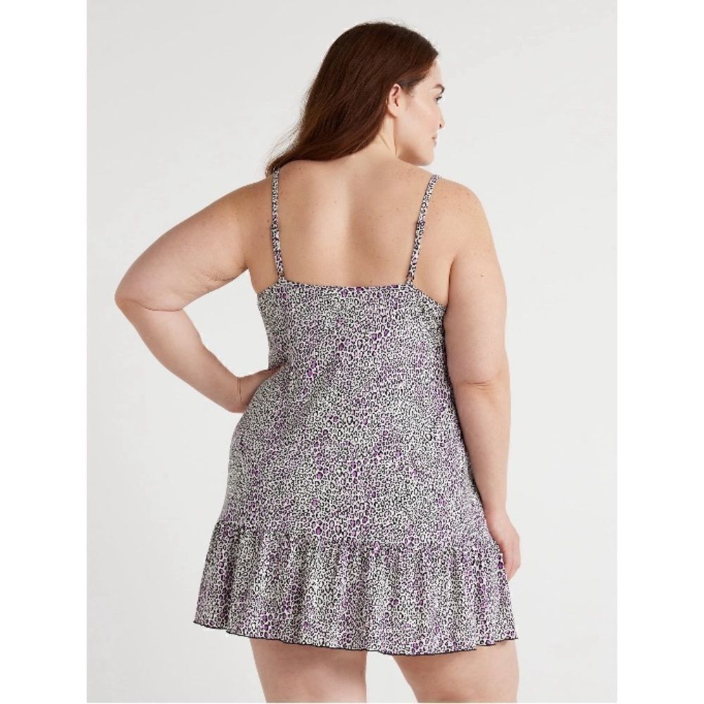 Women's Ruffle Hem Sleeveless Knit Chemise Lounge Pajama 2-Pack Size 2X - Picture 7 of 13